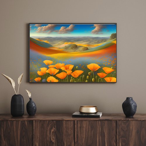 Dreamy Poppies Digital Art Poster