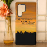 Dreamy Prairie Hills At Sunset Personalized Samsung Galaxy S22 Ultra Case<br><div class="desc">Peaceful dusk scenery! This photograph of a warm tranquil sunset with a darkened pine tree horizon line in a Northern Arizona prairie makes a unique case. Fill in the template fields with your words, remove text or edit using the design tool to select a font style, size and color you...</div>