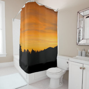 Dreamy Prairie Hills Silhouette At Sunset Photo Shower Curtain