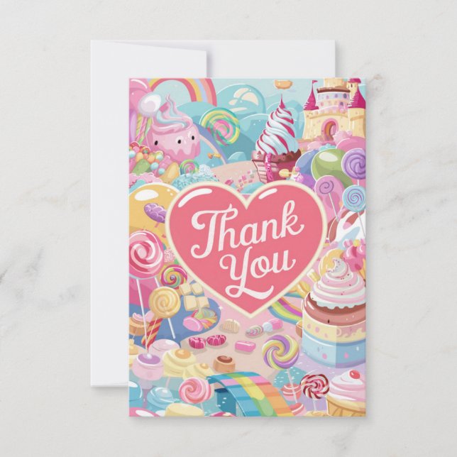 Dreamy Pretty Candyland thank you card (Front)