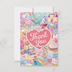 Dreamy Pretty Candyland thank you card