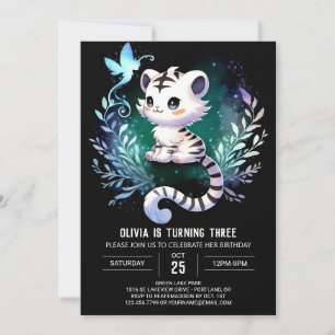 Dreamy Printable Tiger Birthday Invitation