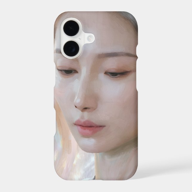 Dreamy Prismatic Light Female Portrait iPhone Case (Back)