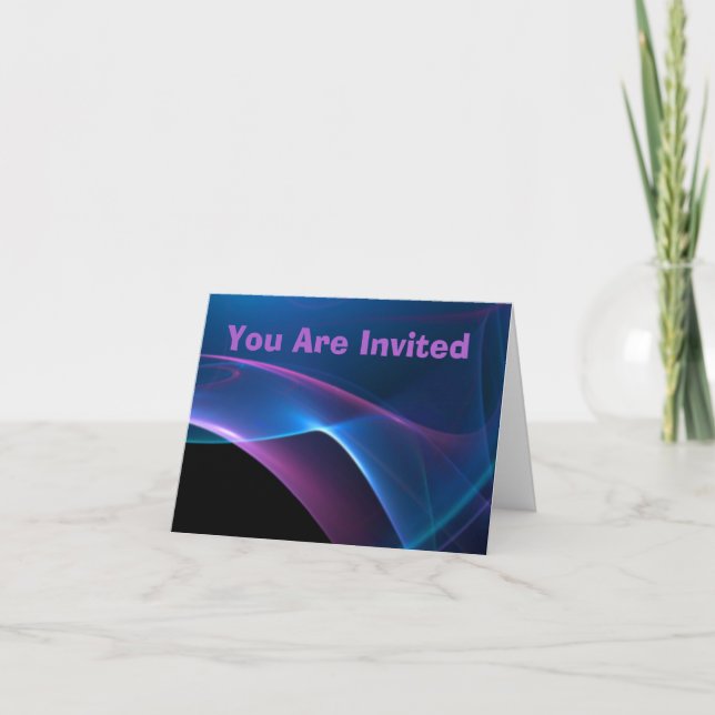 Dreamy Purple and Blue Sweep Invitation (Front)