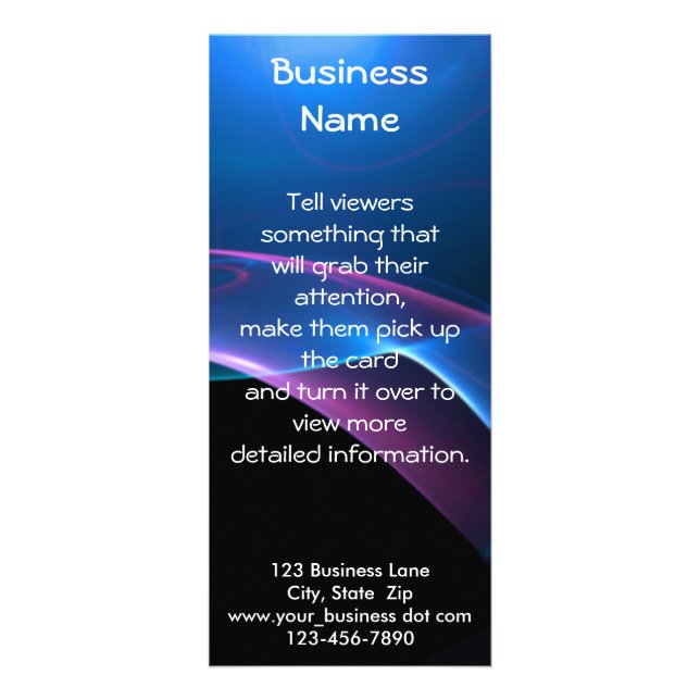 Dreamy Purple and Blue Sweep Rack Card (Front)