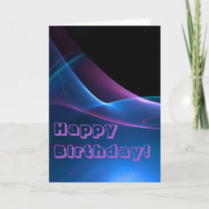 Dreamy Purple Blue Abstract Art Blank Inside Card