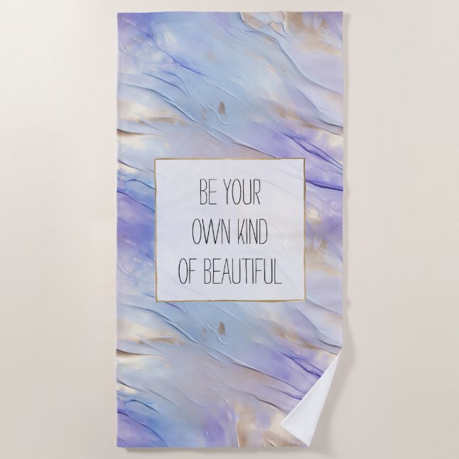 Dreamy Purple Blue Mist Gold Pearl  Beach Towel (Front)