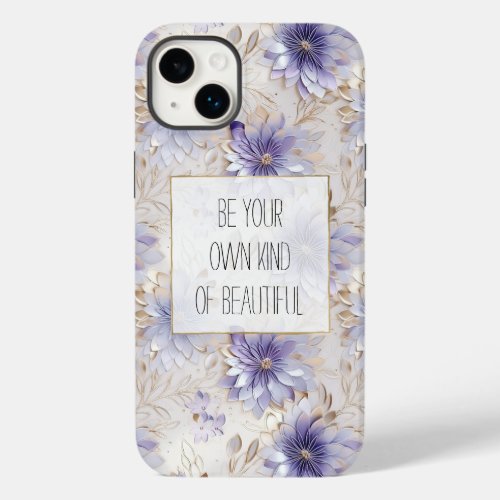 Dreamy Purple Blue Mist Gold Pearl Floral Case_Mate iPhone 14 Plus Case