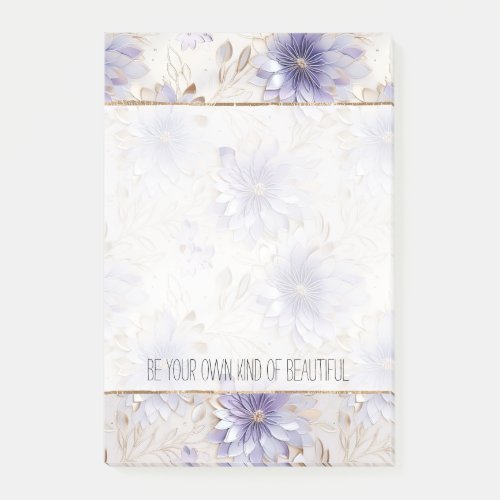 Dreamy Purple Blue Mist Gold Pearl Floral Post_it Notes