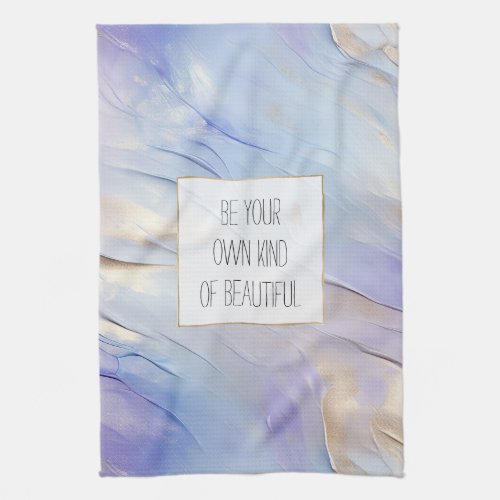 Dreamy Purple Blue Mist Gold Pearl  Kitchen Towel