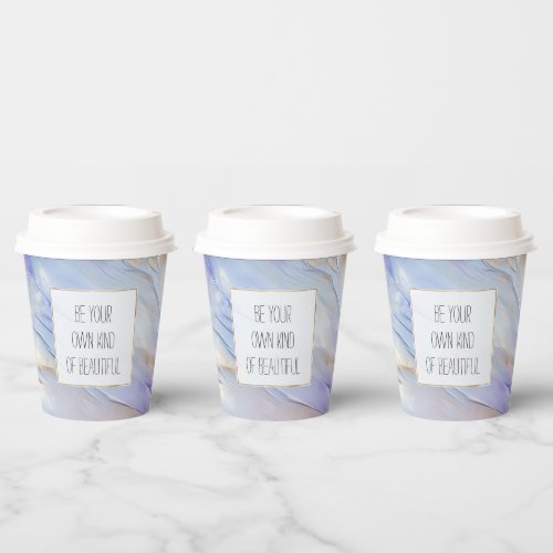 Dreamy Purple Blue Mist Gold Pearl Paper Cups