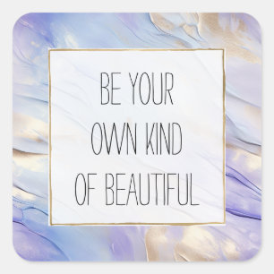 Dreamy Purple Blue Mist Gold Pearl Square Sticker