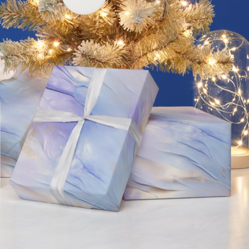 Dreamy Purple Blue Mist Gold Pearl  Wrapping Paper