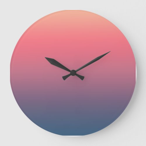 Dreamy Purple Blue  Pink Gradient Large Clock