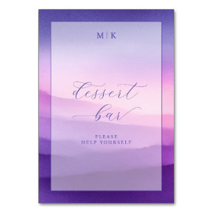 Dreamy Purple Gradient Dessert Bar Sign Table Number