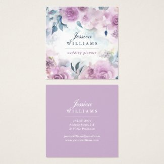 Dreamy Purple Roses Floral Business Card