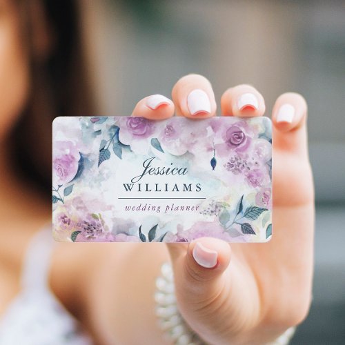 Dreamy Purple Roses Floral Business Card