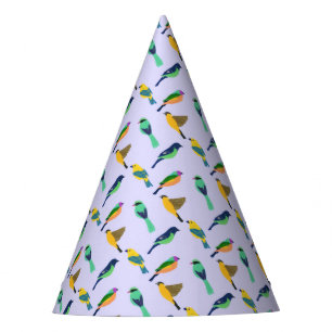 Dreamy Purple Sky Colorful Bird Party Hat