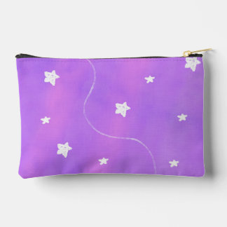 Dreamy Purple Starry Night Sky Accessory Pouch