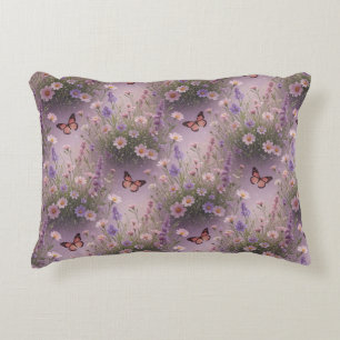 💜 Dreamy Purple Watercolor Floral Elegance 💜 Accent Pillow