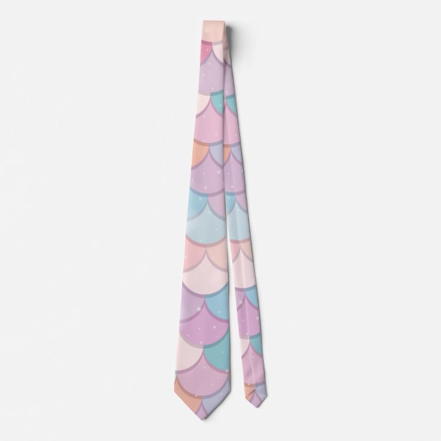 Dreamy Rainbow Fish Scale Neck Tie (Front)