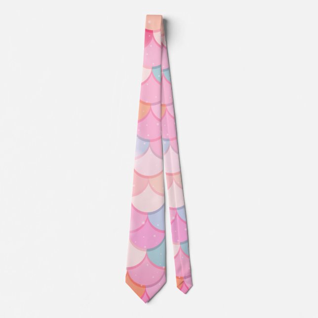 Dreamy Rainbow Fish Scale Neck Tie (Front)