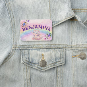 Dreamy Rainbow Sparkle Purple Name Pink Dragon Tag