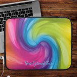 Dreamy Rainbow Swirl Laptop Sleeve<br><div class="desc">This richly colored swirly patterned laptop sleeve is ready for your name or other personalized text (optional).  Choose from three size options.</div>