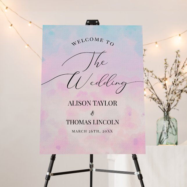 Dreamy Rainbow Unicorn watercolor  Foam Board (In Situ (Stand))