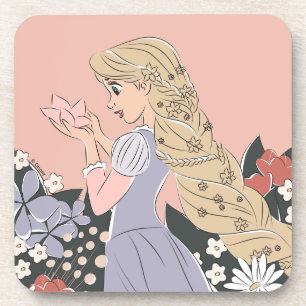 Dreamy Rapunzel in Bloom Beverage Coaster