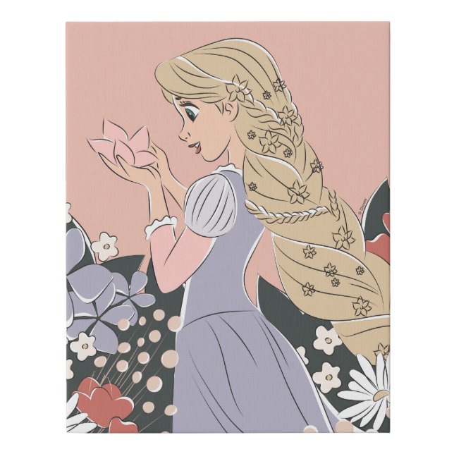 Dreamy Rapunzel in Bloom Faux Canvas Print (Front)