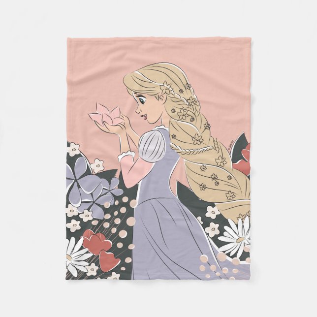 Dreamy Rapunzel in Bloom Fleece Blanket (Front)