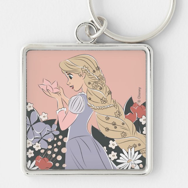 Dreamy Rapunzel in Bloom Keychain (Front)