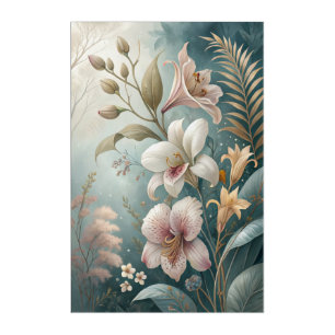 Dreamy Rare Flowers Wallpaper – Realistic and Arti Acrylic Print