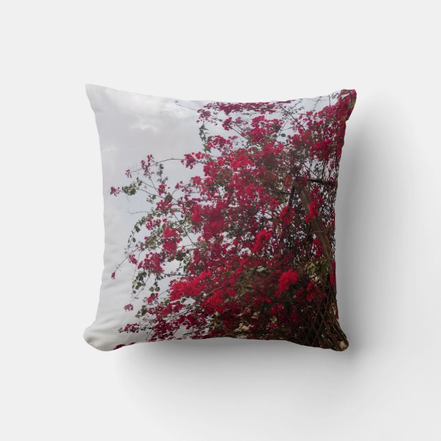 Dreamy Red Bougainvillea Floral Photography Throw  Pillow (Front)