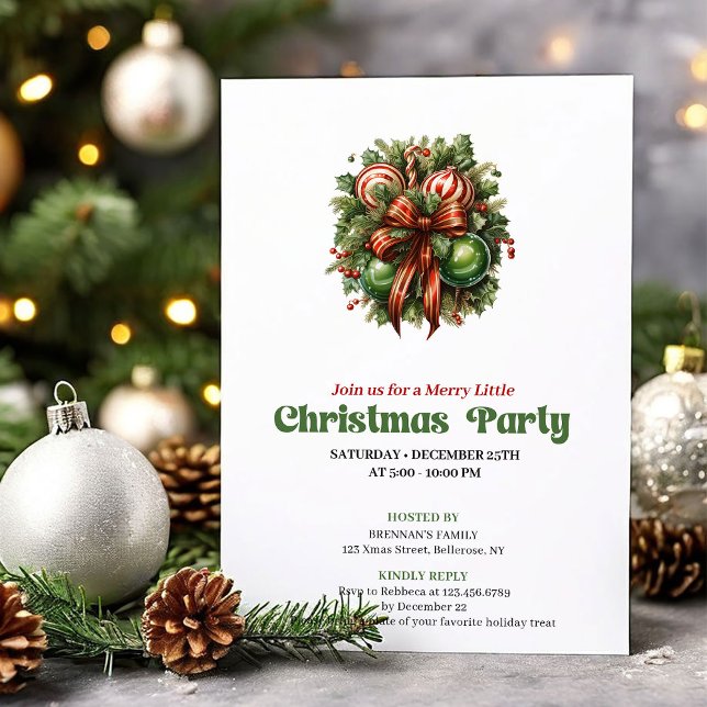 Dreamy retro Christmas decoration party invitation (Dreamy retro Christmas angel party invitation

)