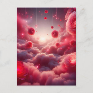 Dreamy Romantic Fantasy Roses Love Holiday Postcard
