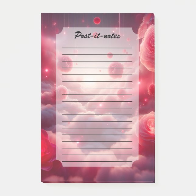 Dreamy Romantic Fantasy Roses Love Post-it Notes (Front)