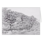 Dreamy Romantic Portofino, Italy Blank Inside Card (Front Horizontal)