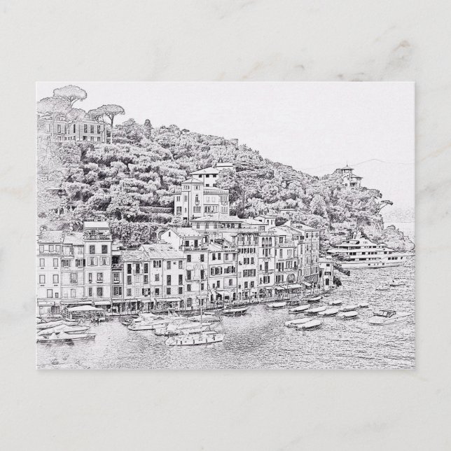 Dreamy Romantic Portofino, Italy Postcard (Front)