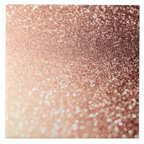 Dreamy Rose Gold Glitter _ Peach Glittereffect Tile