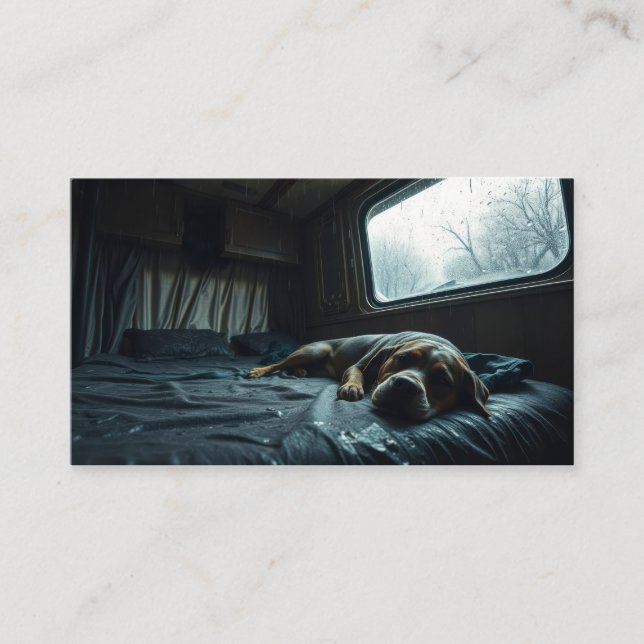 Dreamy RV Dog Nap Business Card (Front)