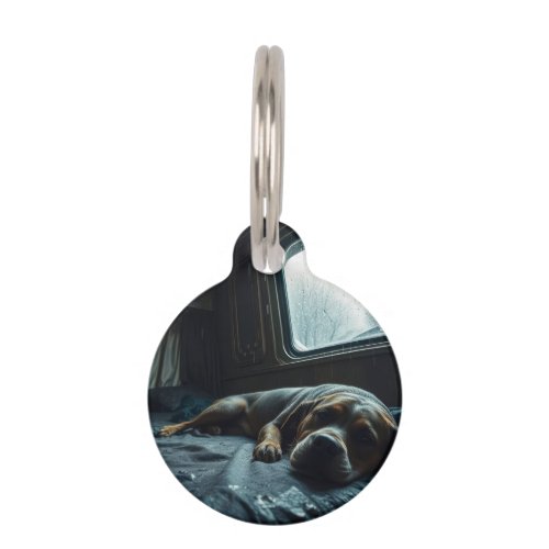 Dreamy RV Dog Nap Pet ID Tag