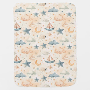 Dreamy Sailboats & Stars Baby Blanket