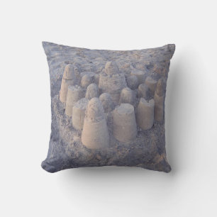 dreamy sandcastle throw pillow