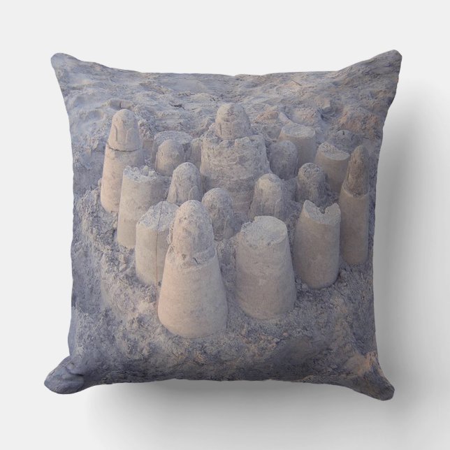 dreamy sandcastle throw pillow (Front)