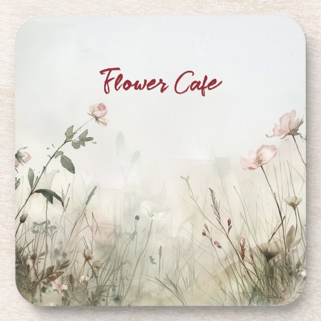 Dreamy Scene of Spring  Flowers Beverage Coaster (Front)