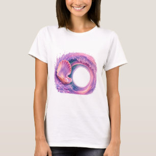 Dreamy Seashell Wave Fantasy Art – Tropical Ocean  T-Shirt