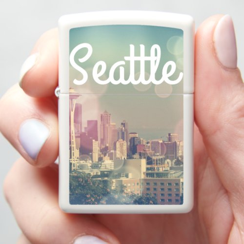 Dreamy Seattle Skyline and Space Needle Zippo Lighter