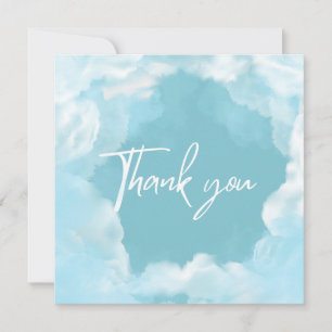 Dreamy She's on cloud 9 Elegant Bridal Shower Thank You Card
